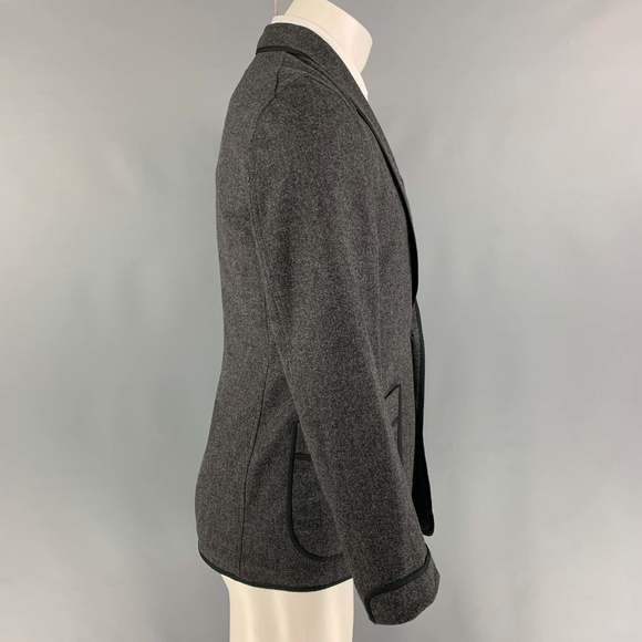 CAMOSHITA by UNITED ARROWS Grey Heather Shawl Collar Sport Coat - Picture 2 of 6